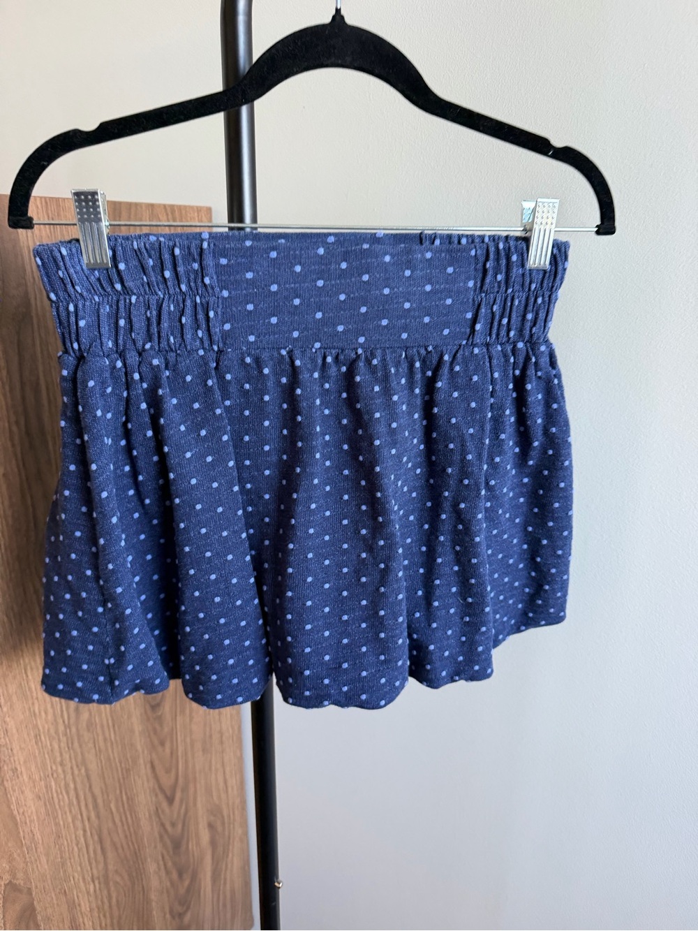 6ixty 8ight Blue Polka Dot Bubble cotton Hem Mini Skirt Size M